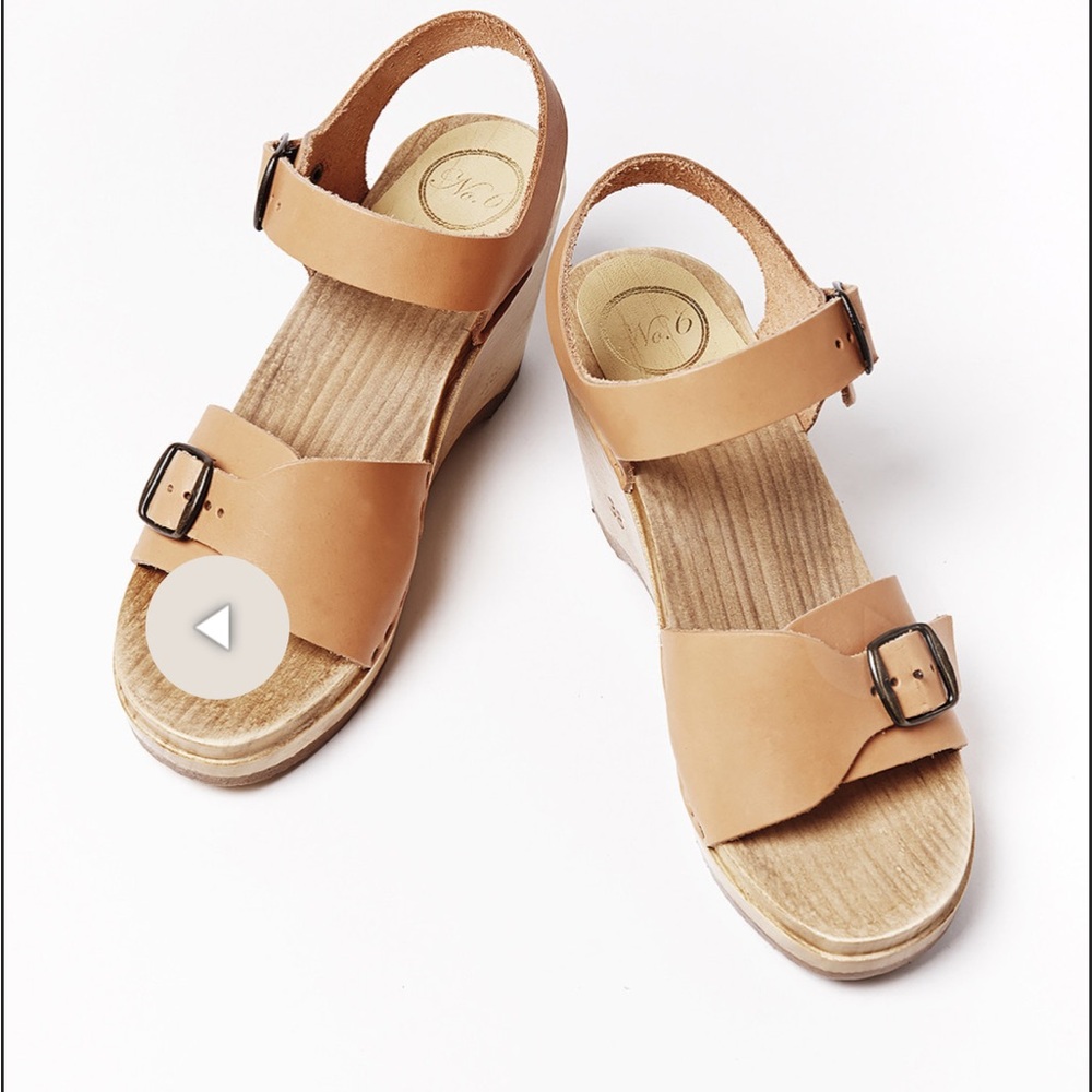 No. 6 Eleanor Wedge Sandals with Adjustable‎ Straps, Naked, 37